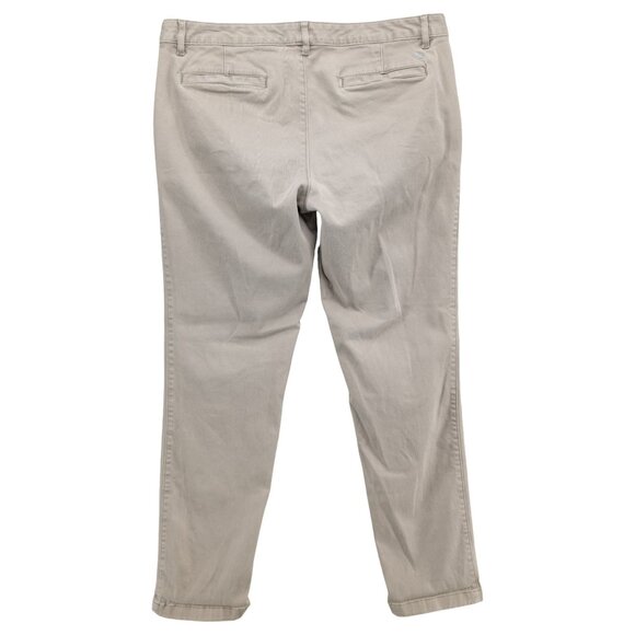 Eddie Bauer Boyfriend Chino Pants Womens Khaki Beige Flat Front Size 12 - Picture 2 of 11